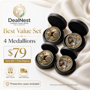 DealNest four-piece Christian commemorative medallion Best Value Set with free shipping