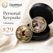 DealNest one-piece Christian commemorative medallion personal keepsake with protective case
