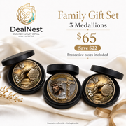 DealNest three-piece Christian commemorative medallion Family Gift Set with protective cases
