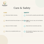Care and safety instructions for using the DealNest grounding mat