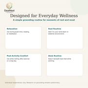 DealNest grounding mat used as part of relaxation rest recovery and desk wellness routines